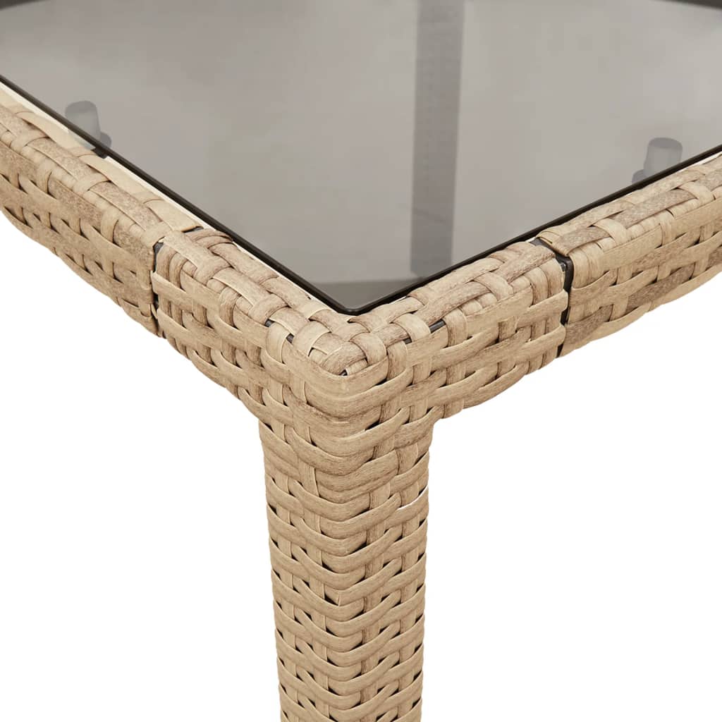 vidaXL 3-delige Tuinset met kussens poly rattan en glas zwart