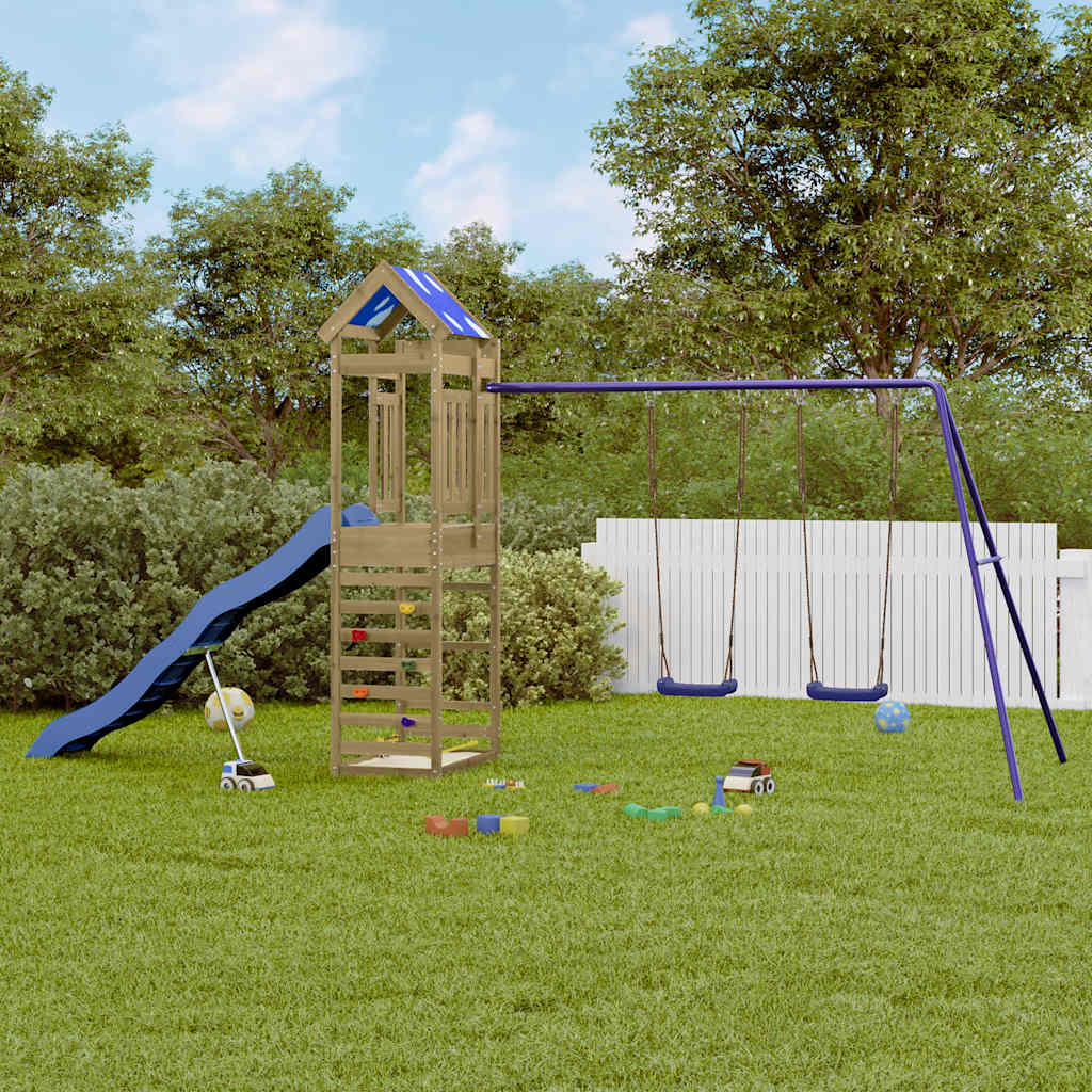 vidaXL Speelhuis massief grenenhout