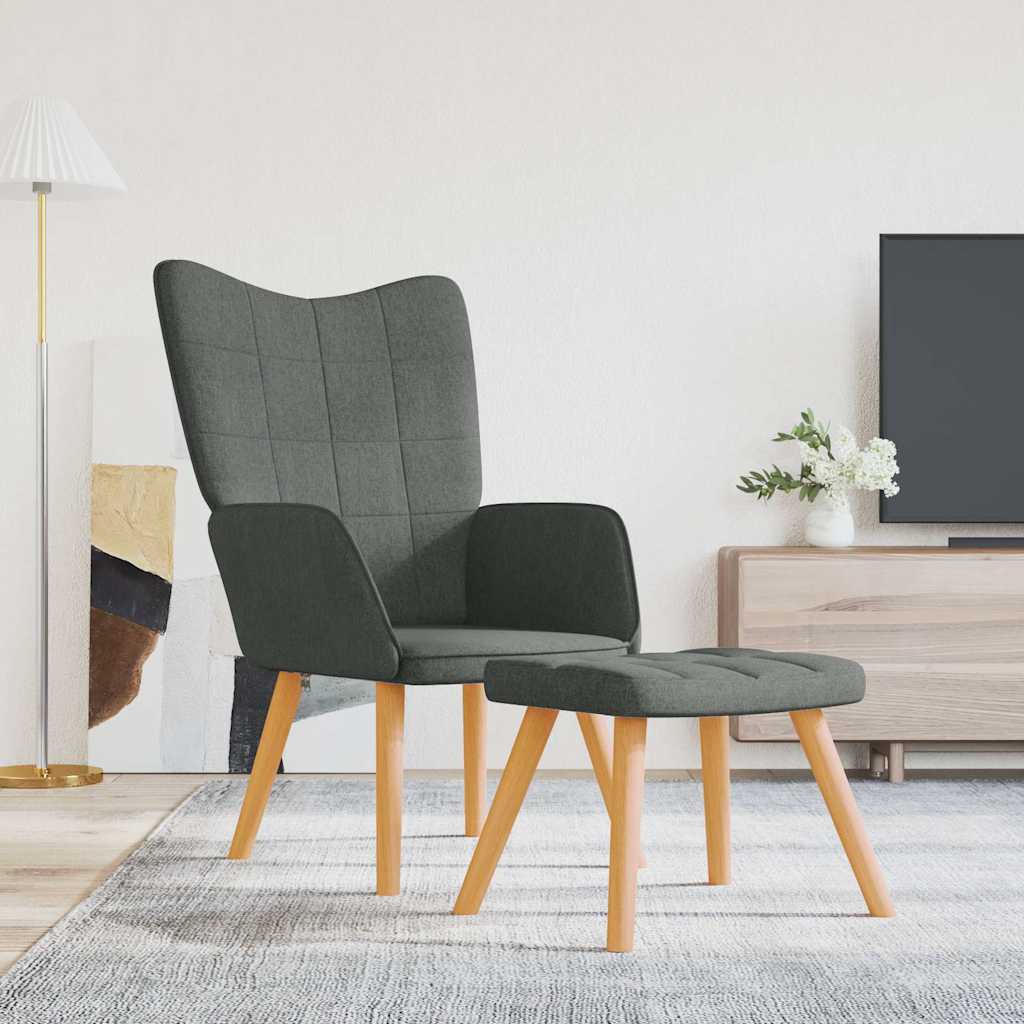 vidaXL Relaxstoel stof lichtgrijs