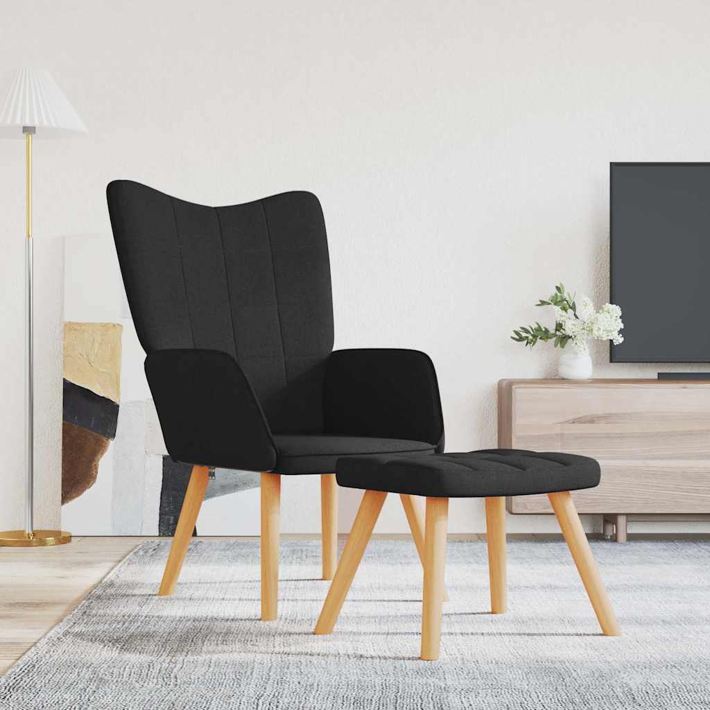 vidaXL Relaxstoel stof lichtgrijs