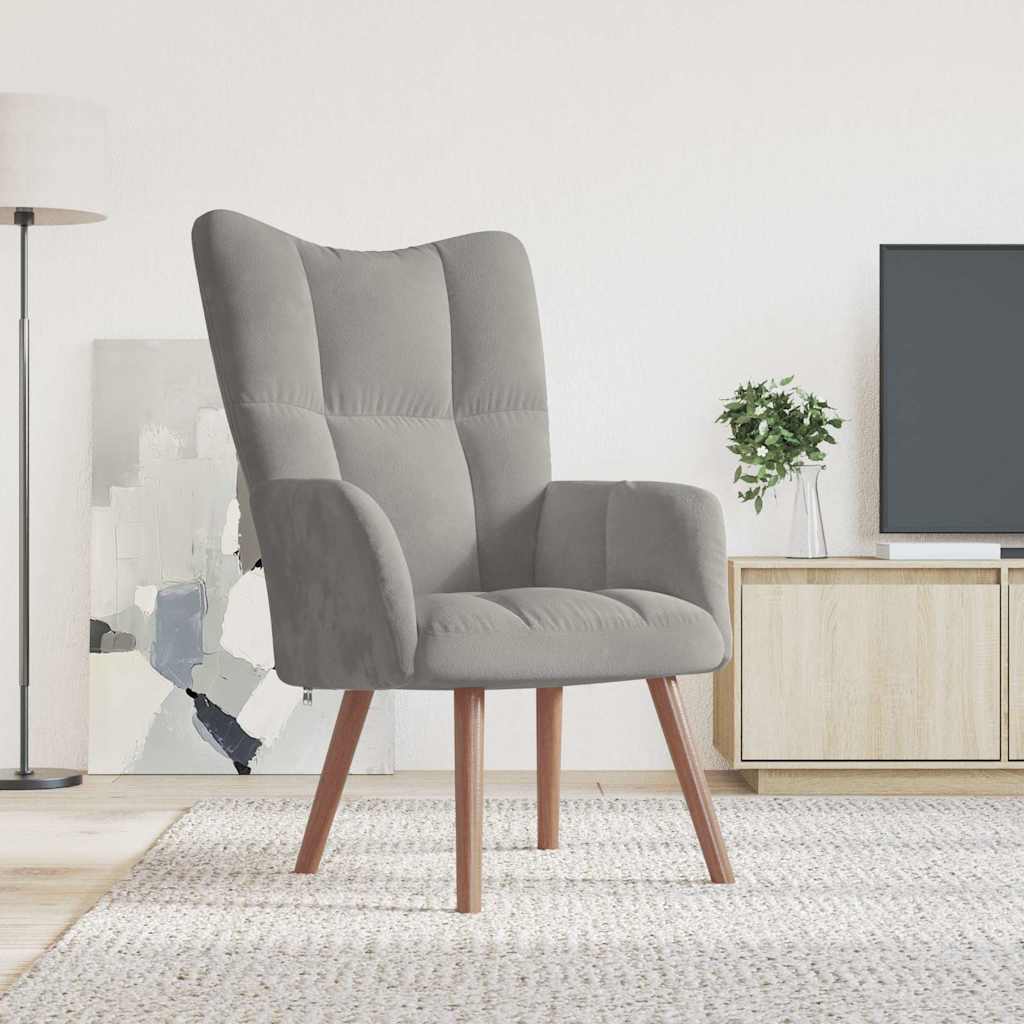 vidaXL Relaxstoel fluweel lichtgrijs