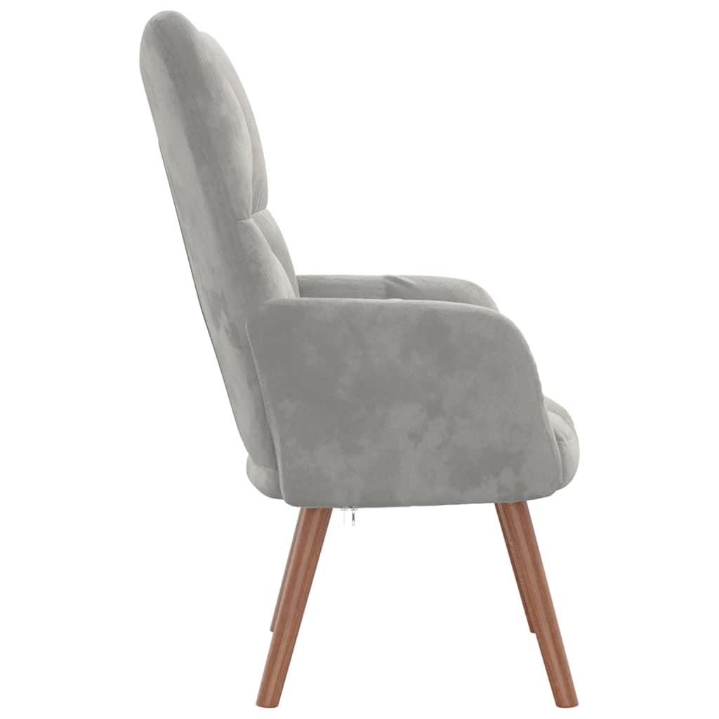 vidaXL Relaxstoel fluweel lichtgrijs