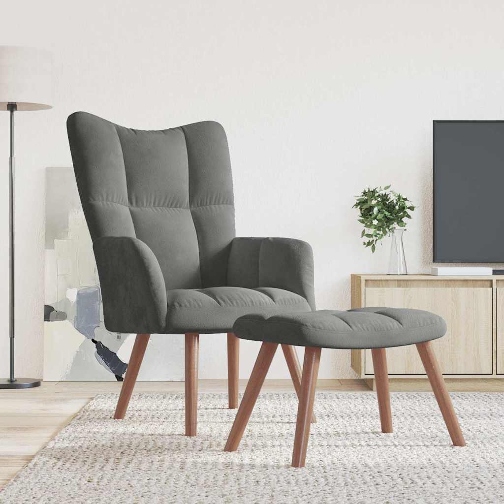 vidaXL Relaxstoel fluweel lichtgrijs