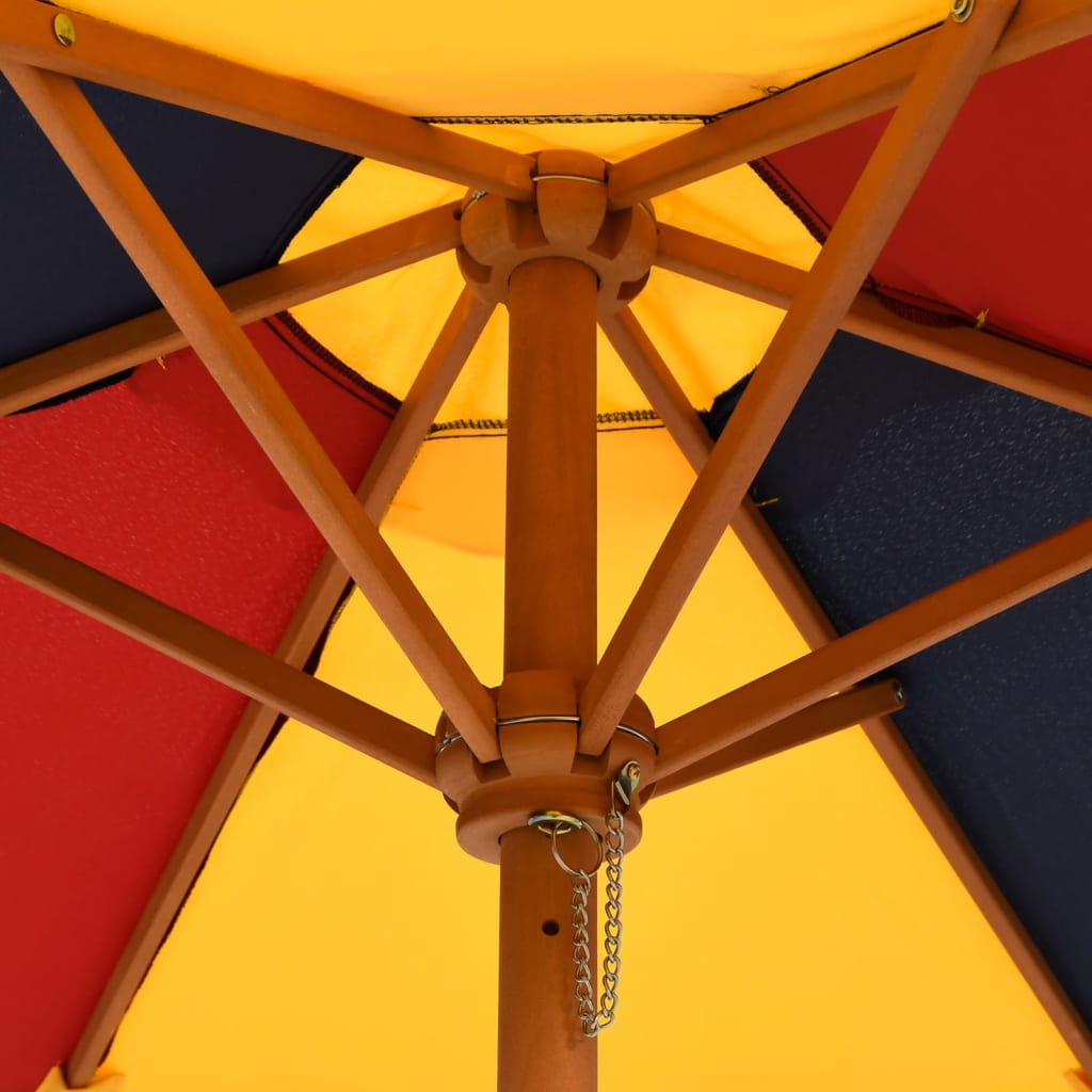 vidaXL Picknicktafel voor 4 kinderen met parasolgat massief vurenhout