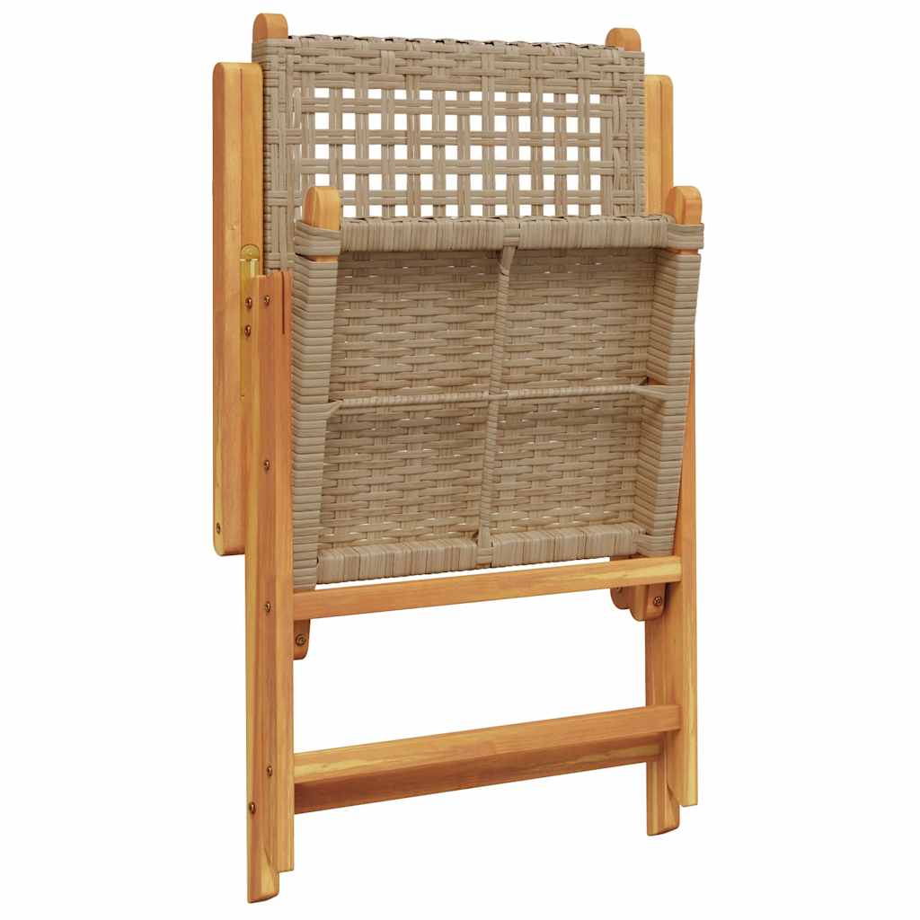 vidaXL 7-delige Tuinset poly rattan en massief hout zwart