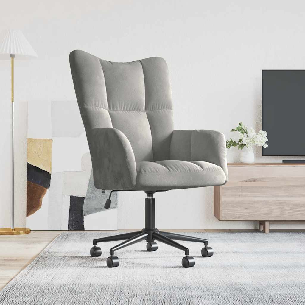 vidaXL Relaxstoel fluweel lichtgrijs
