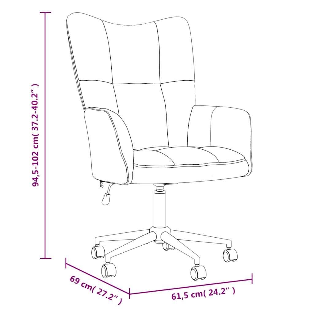 vidaXL Relaxstoel fluweel lichtgrijs