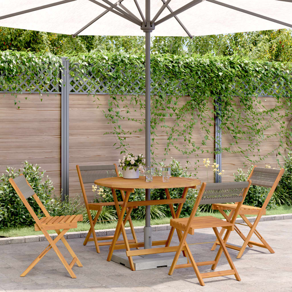 vidaXL 3-delige Bistroset polypropeen en massief hout zwart