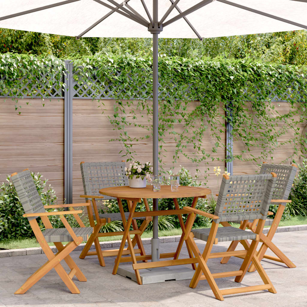 vidaXL 3-delige Bistroset poly rattan en massief hout zwart