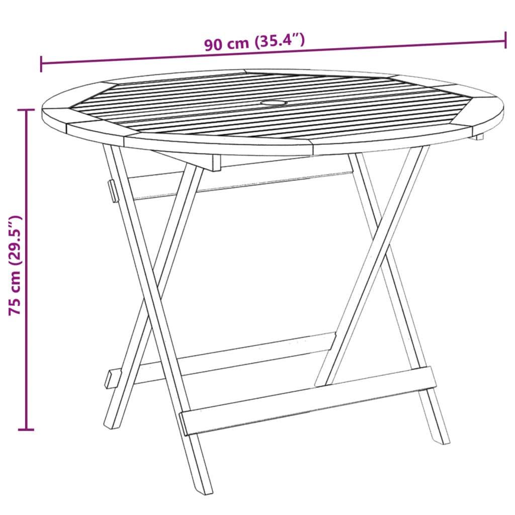 vidaXL 3-delige Bistroset polypropeen en massief hout zwart