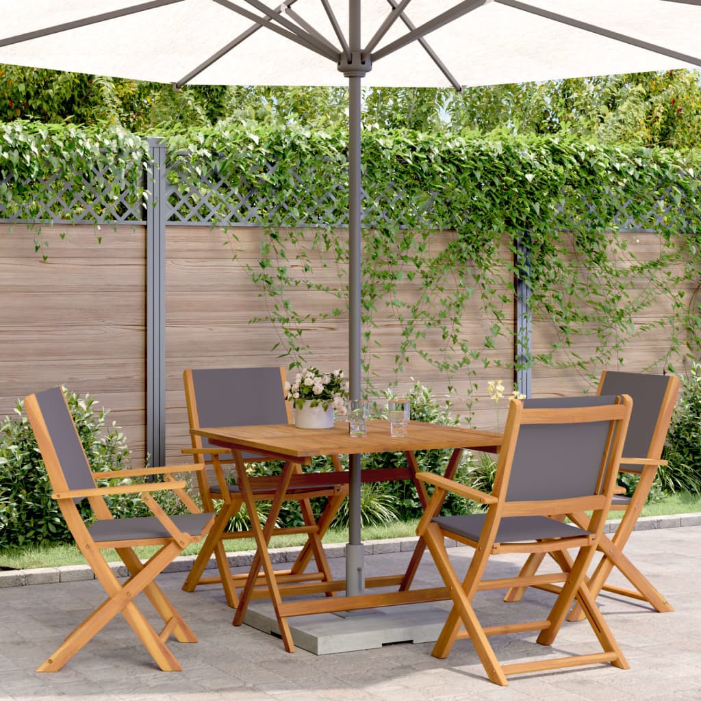 vidaXL 3-delige Bistroset stof en massief hout crèmewit