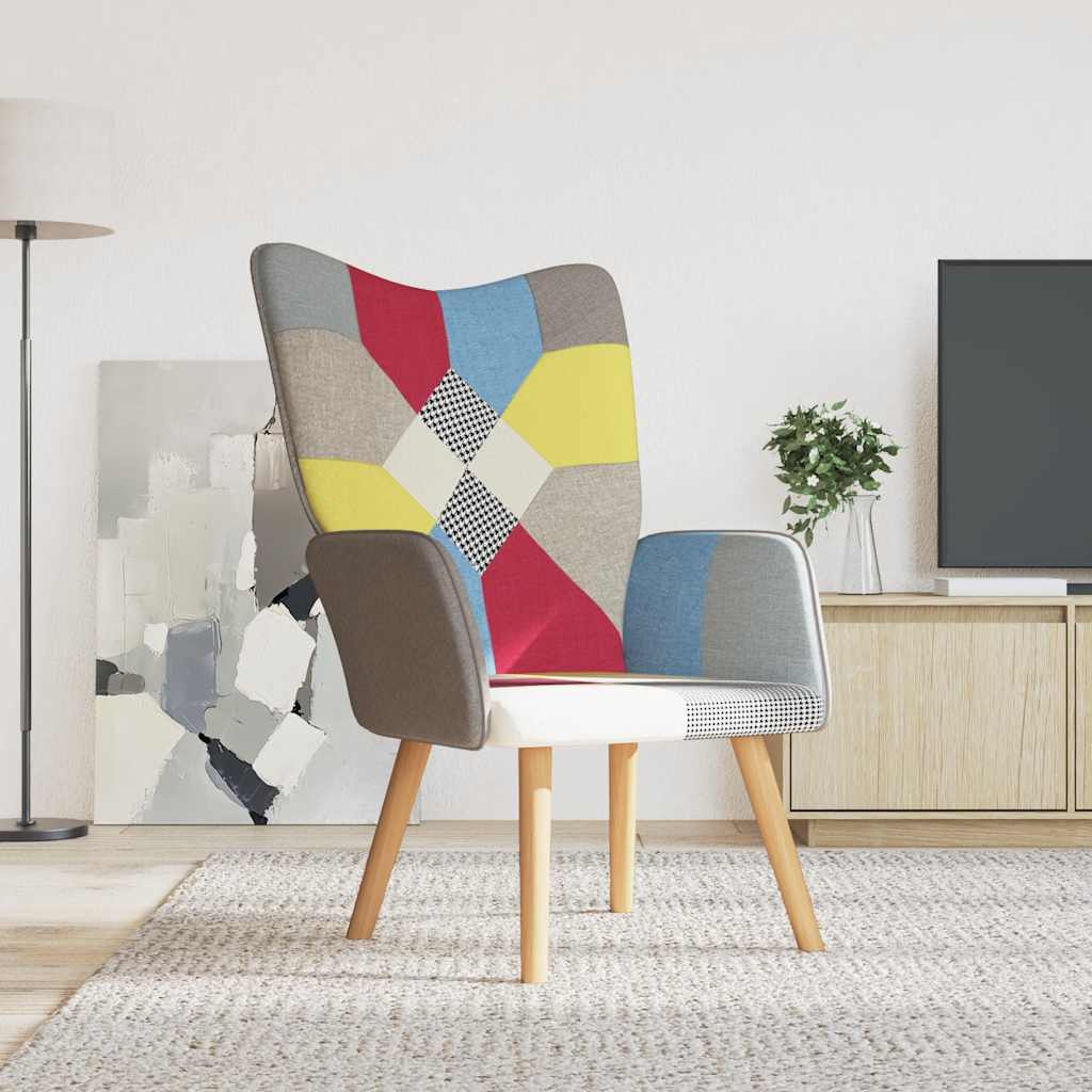 vidaXL Recliner patchwork fabric
