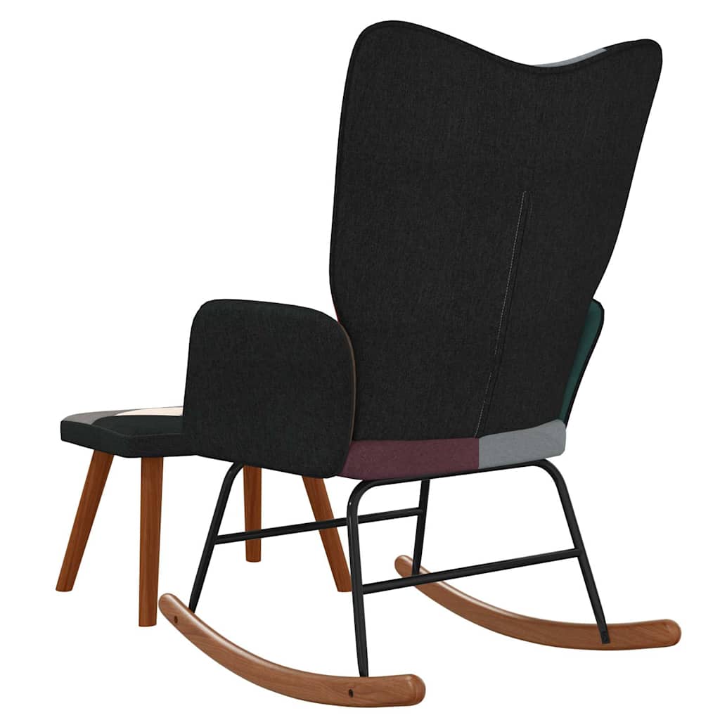 vidaXL Rocking Chair patchwork fabric