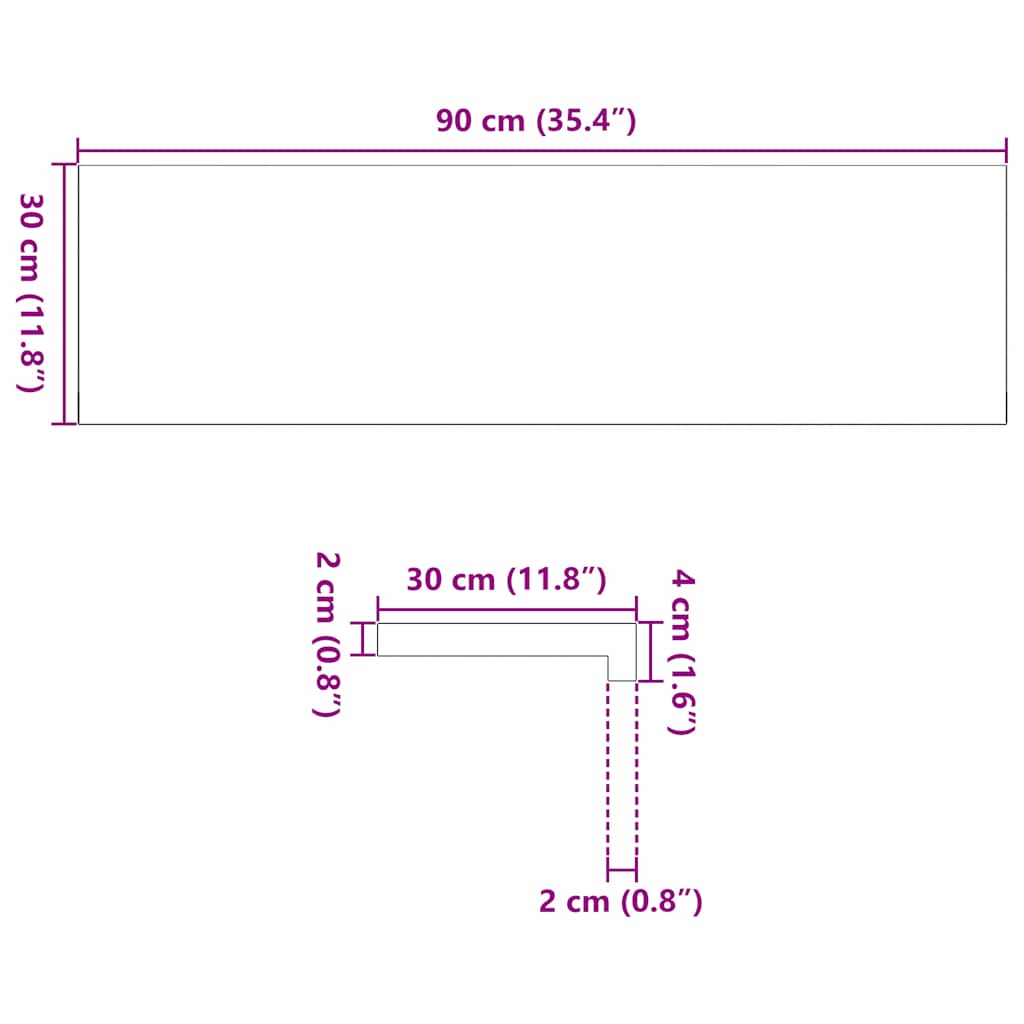 vidaXL Traptreden 4 st 70x25x2 cm onbehandeld massief eikenhout