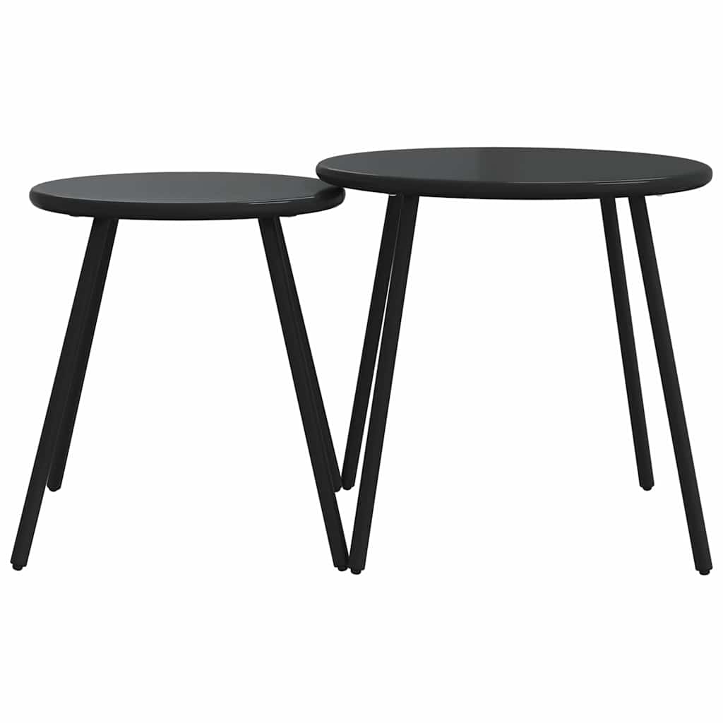 vidaXL 3-delige Balkonset met kussens staal zwart