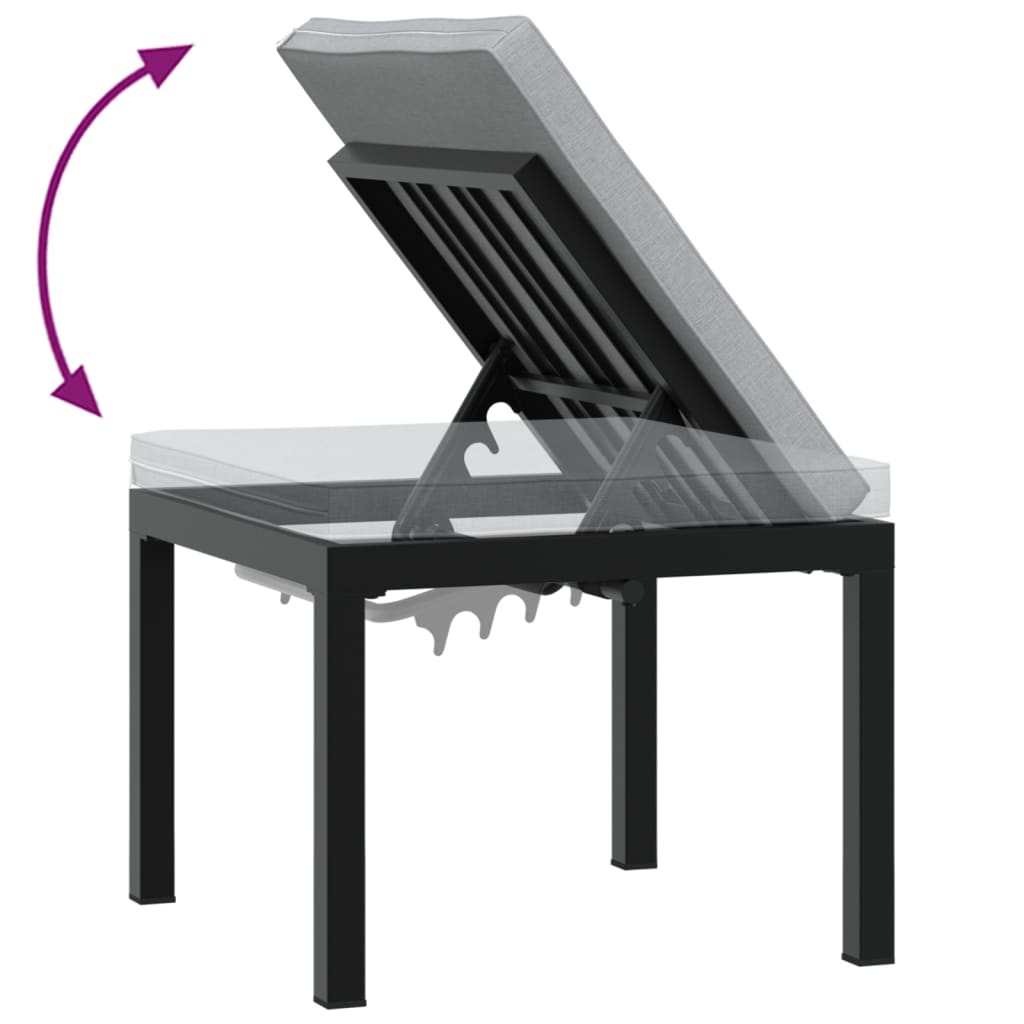 vidaXL 5-Piece Lounge Set with Cushions Powder-Coated Steel Black