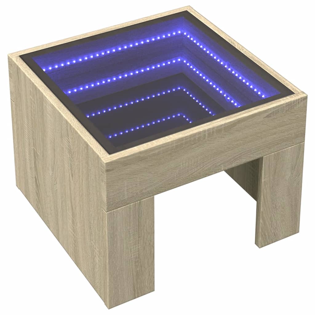 vidaXL Nachtkastje met Infinity LED 40x40x30 cm wit