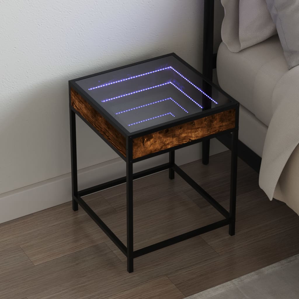 vidaXL Nachtkastje met Infinity LED 40x40x51 cm zwart