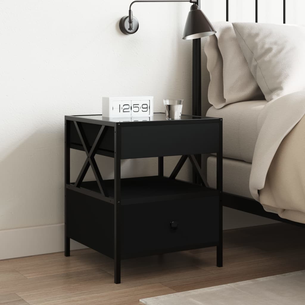 vidaXL Nachtkastje met Infinity LED 40x40x51 cm zwart