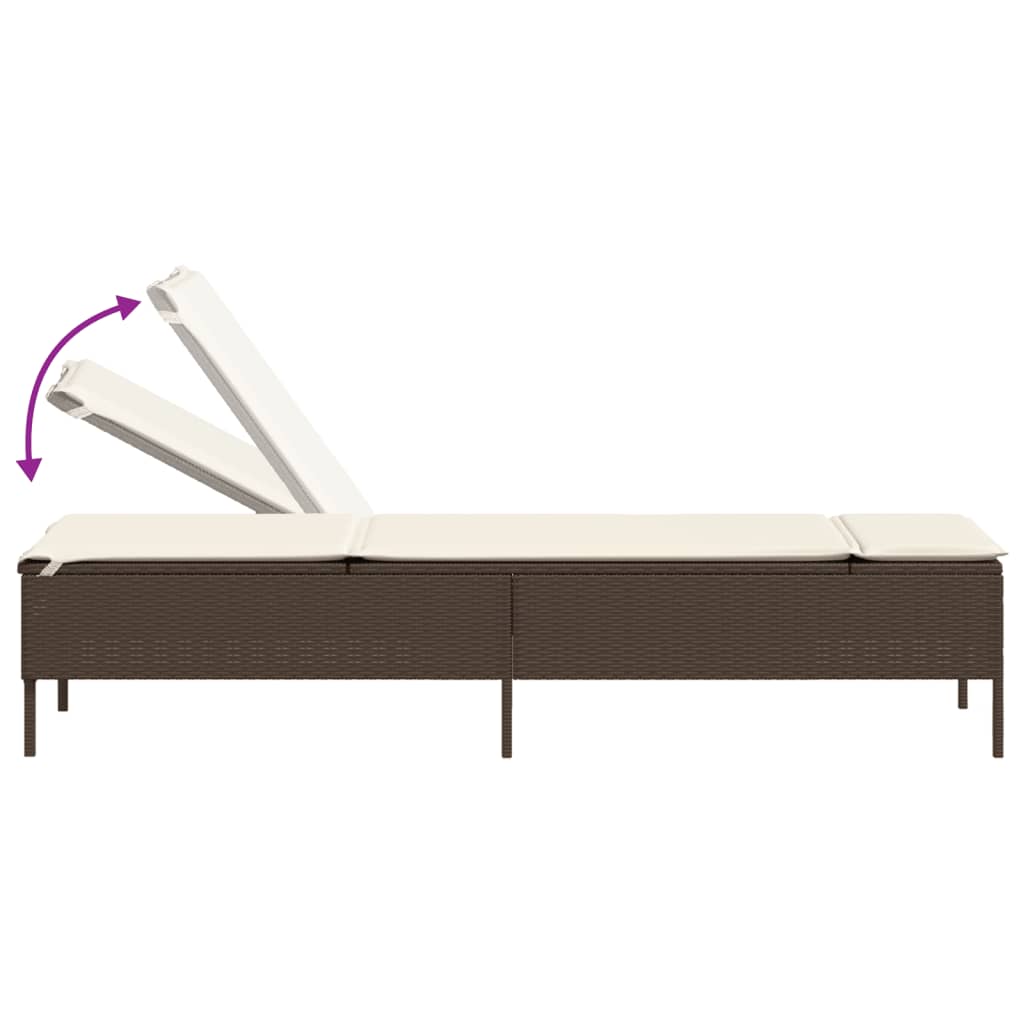 vidaXL 3-delige Ligbeddenset met kussens poly rattan zwart