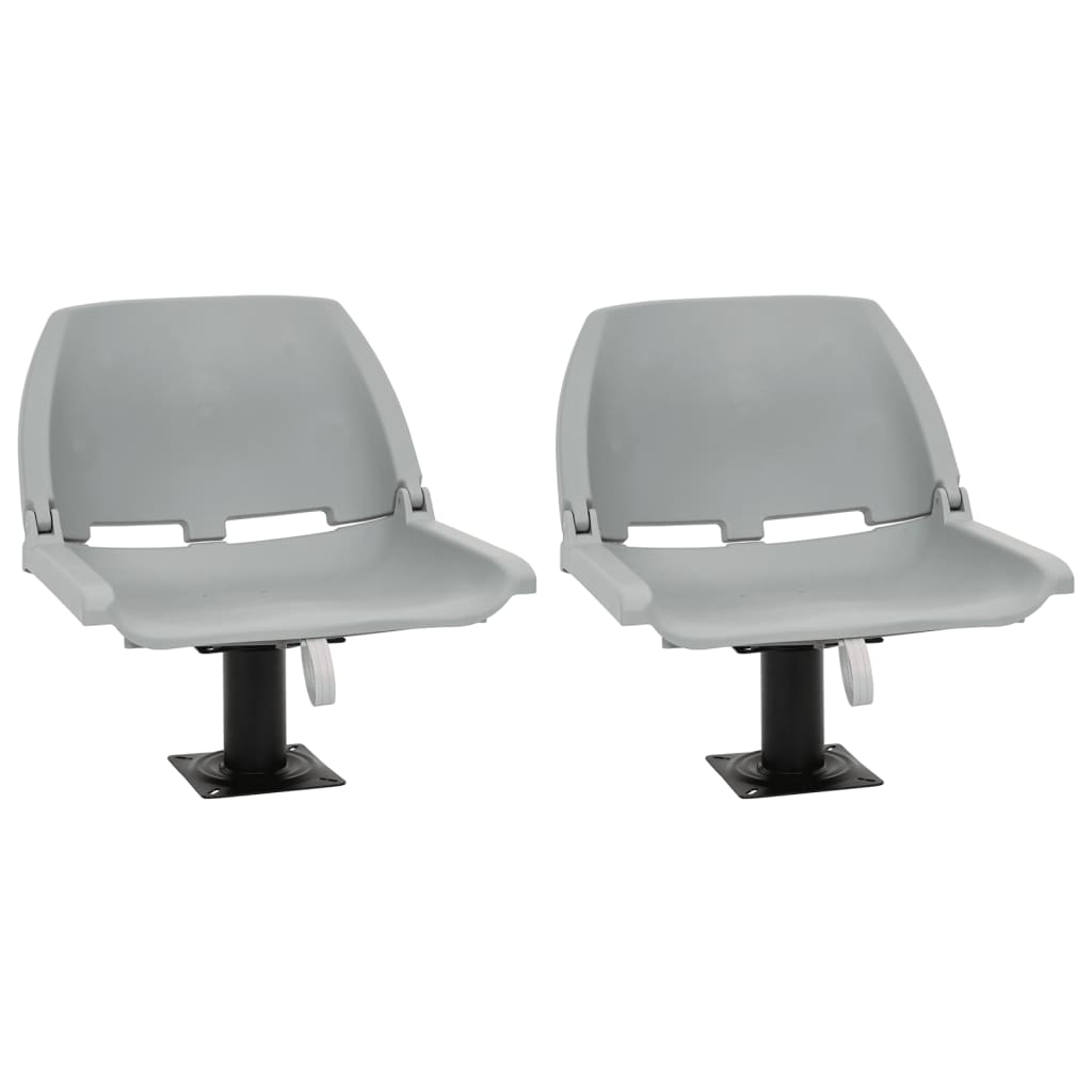 vidaXL Boat Seats 2 pcs Foldable Backrest 41x51x48 cm Grey