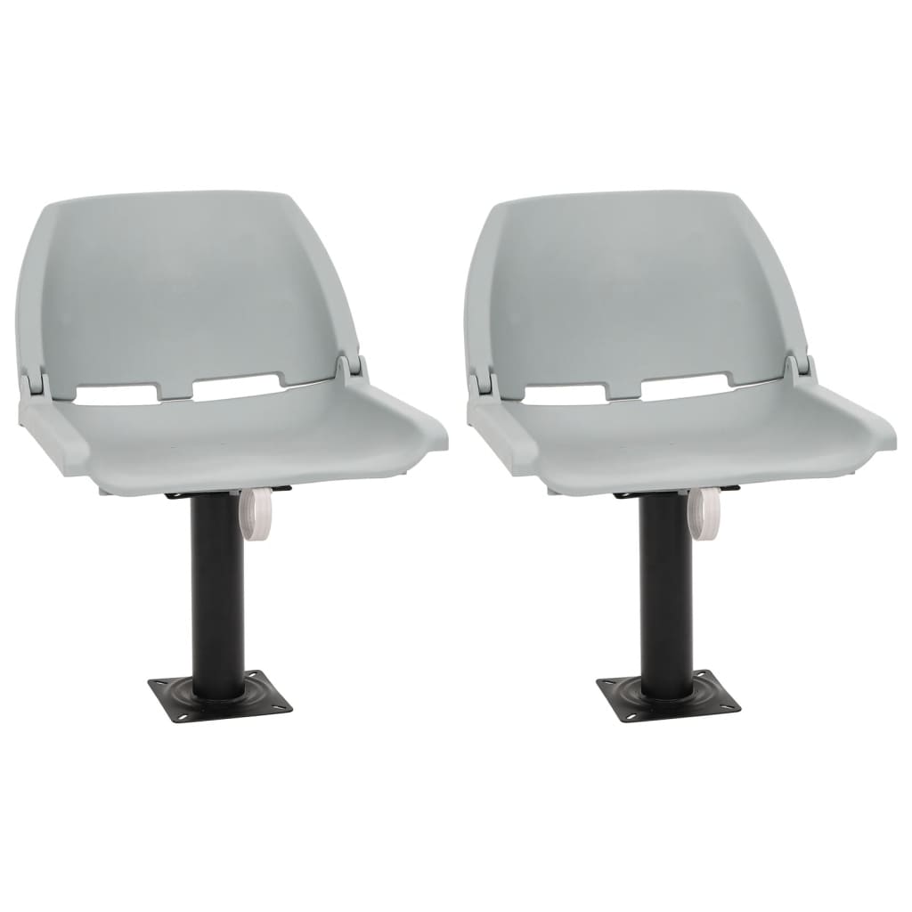 vidaXL Boat Seats 2 pcs Foldable Backrest 41x51x48 cm Grey