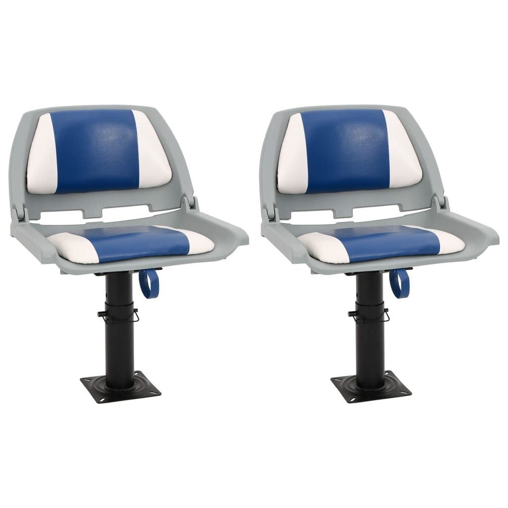 vidaXL Boat Seats 2 pcs Foldable Backrest 41x51x48 cm Grey
