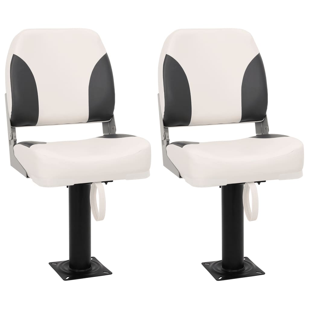 vidaXL Boat Seats 2 pcs Foldable Backrest 41x36x48 cm Blue White