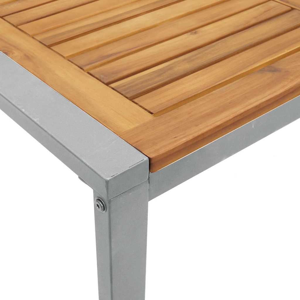vidaXL Tuin Eettafel Set 5 pcs Grijs Massief Acacia Hout