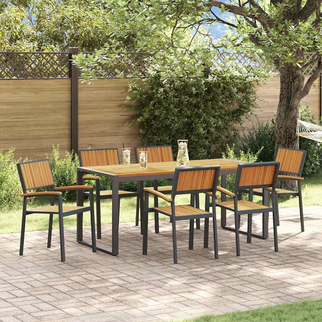 vidaXL Tuin Eettafel Set 5 pcs Grijs Massief Acacia Hout