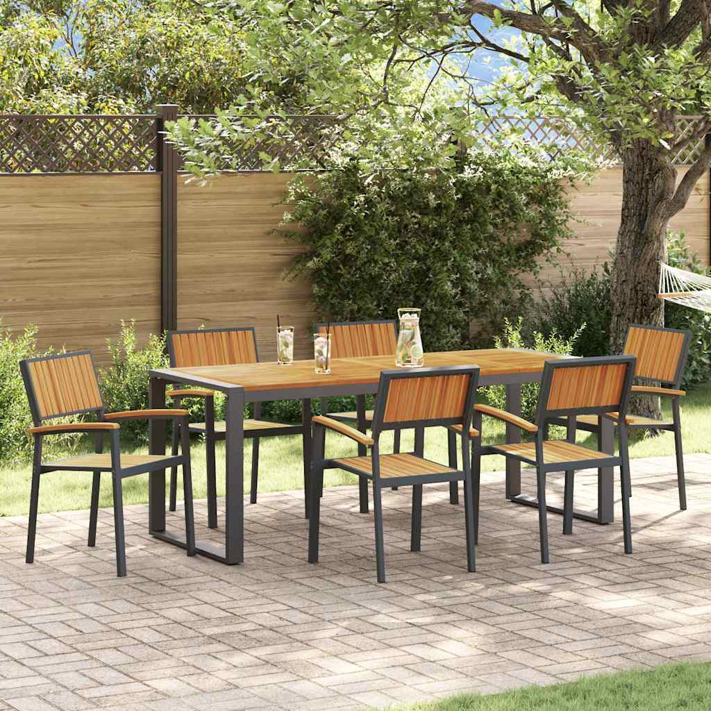 vidaXL Tuin Eettafel Set 5 pcs Grijs Massief Acacia Hout