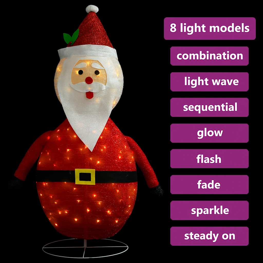 vidaXL Santa Claus Decorative LED 60 cm Luxurious Fabric