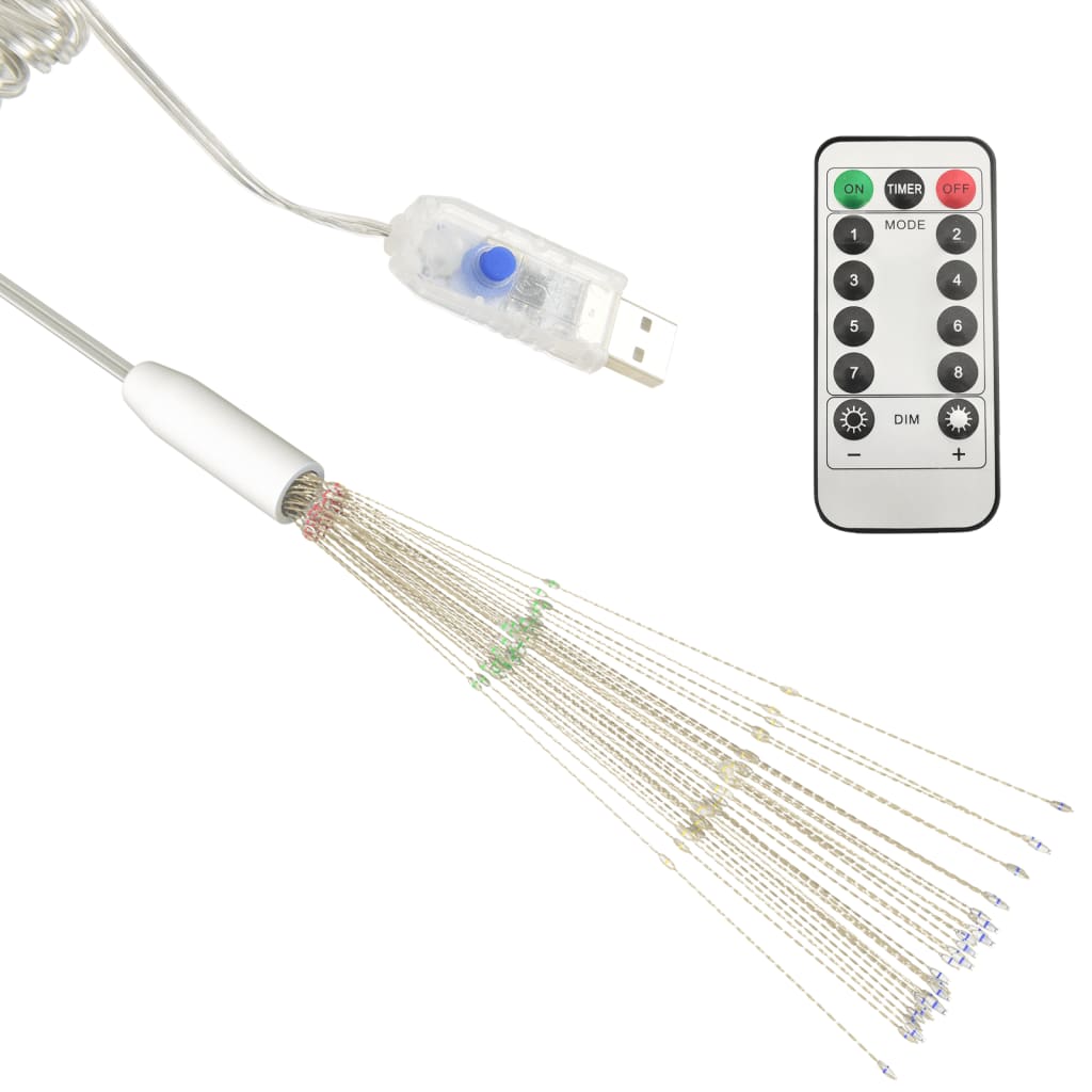 vidaXL Kerstverlichting vuurwerk 140 LED's buiten 20 cm warmwit