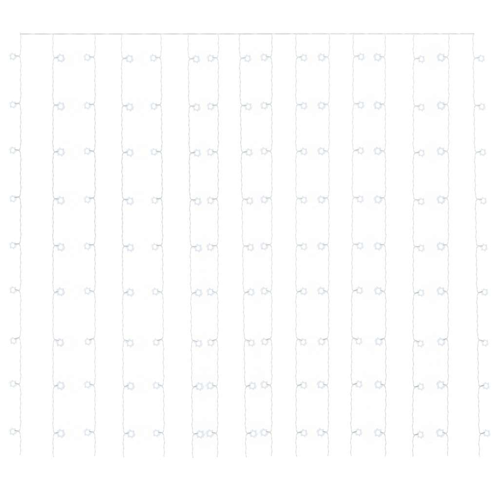 vidaXL Lichtsnoergordijn met 300 LED's en 8 functies 3x3 m warmwit