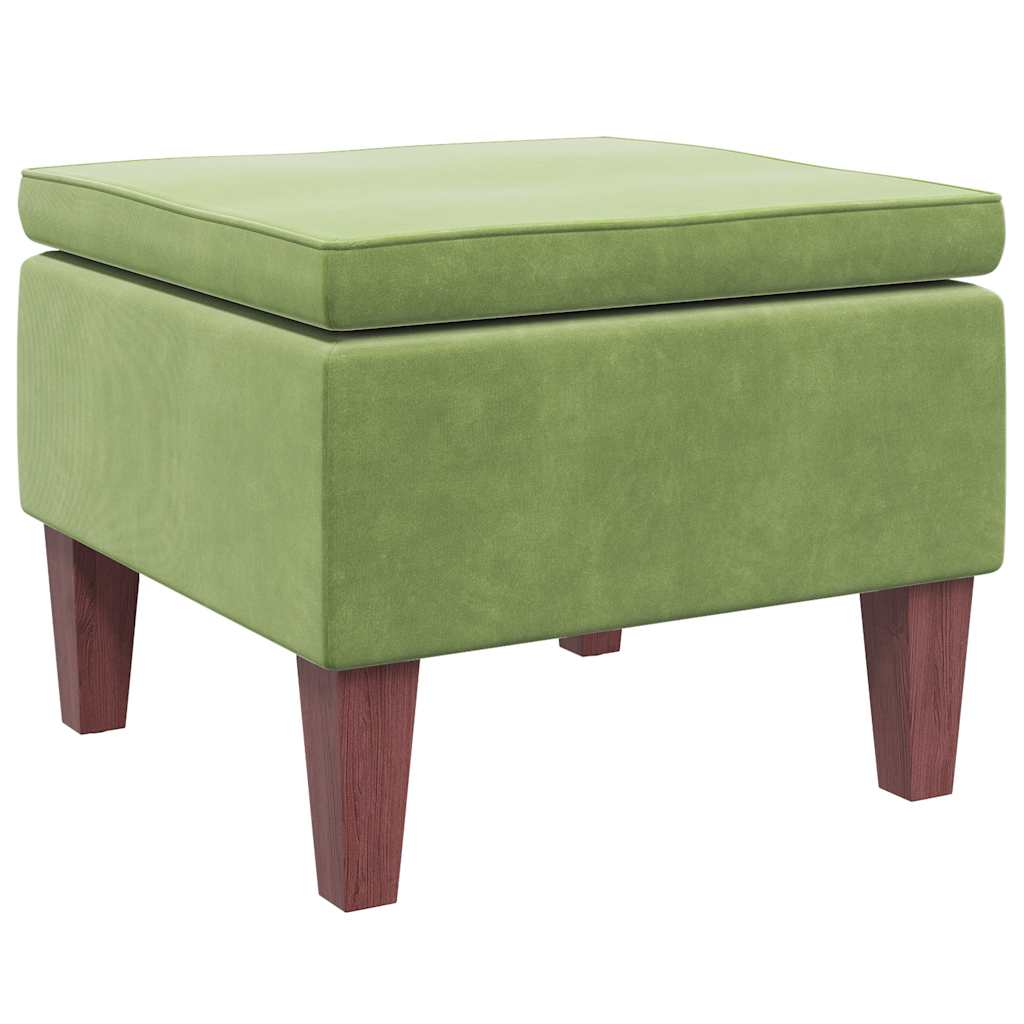 vidaXL Kruk met houten poten fluweel blauw