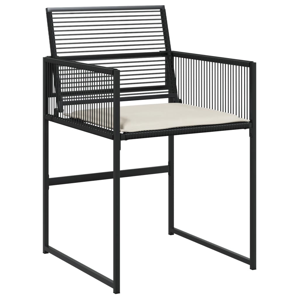 vidaXL 5-delige Tuinset met kussens poly rattan zwart