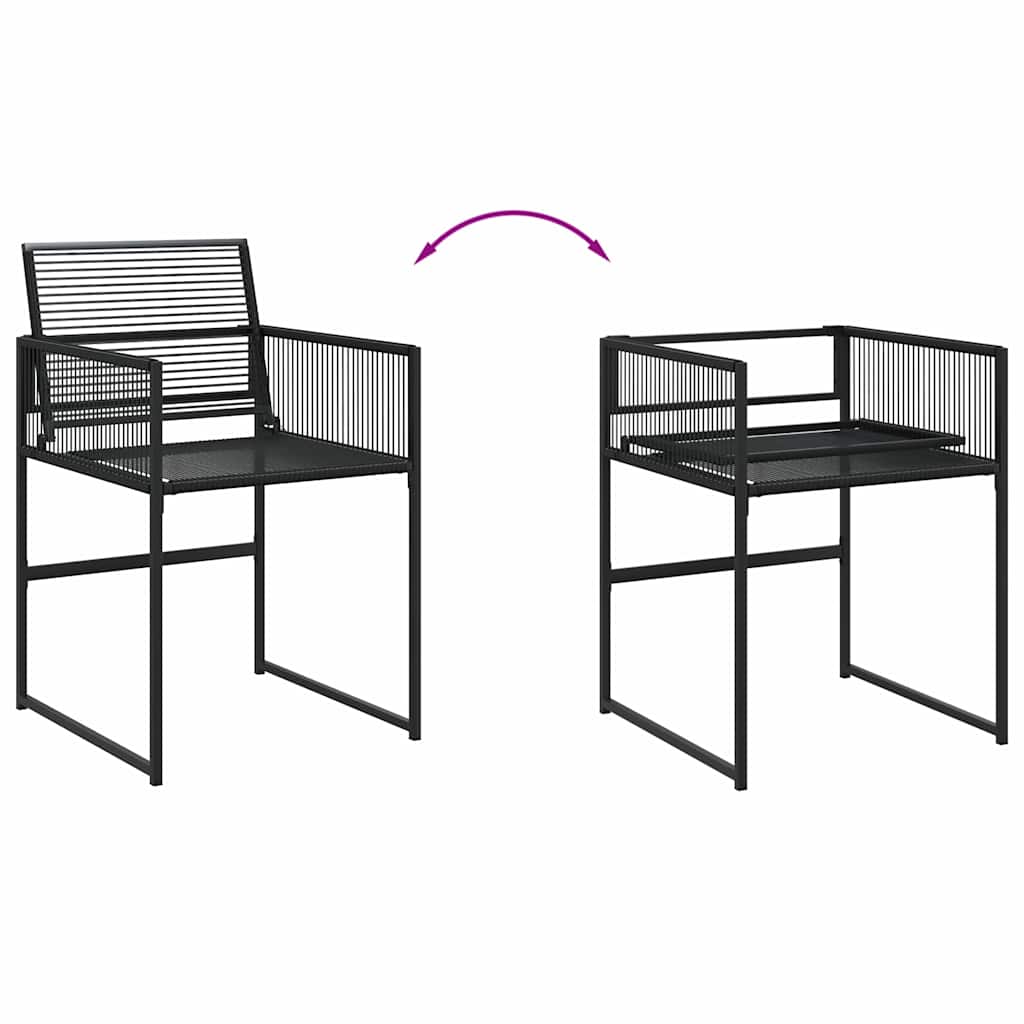 vidaXL 9-piece Garden Dining Set poly rattan black