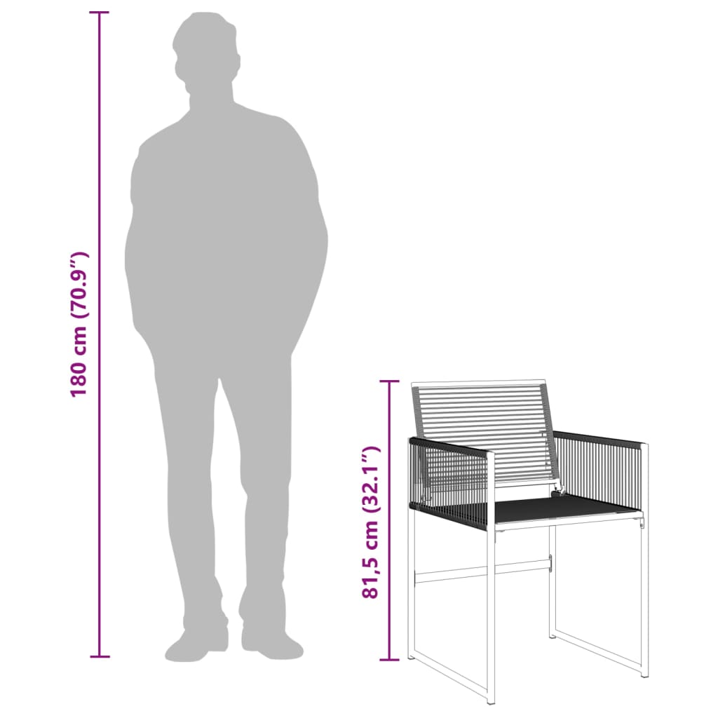 vidaXL 5-delige Tuinset poly rattan zwart
