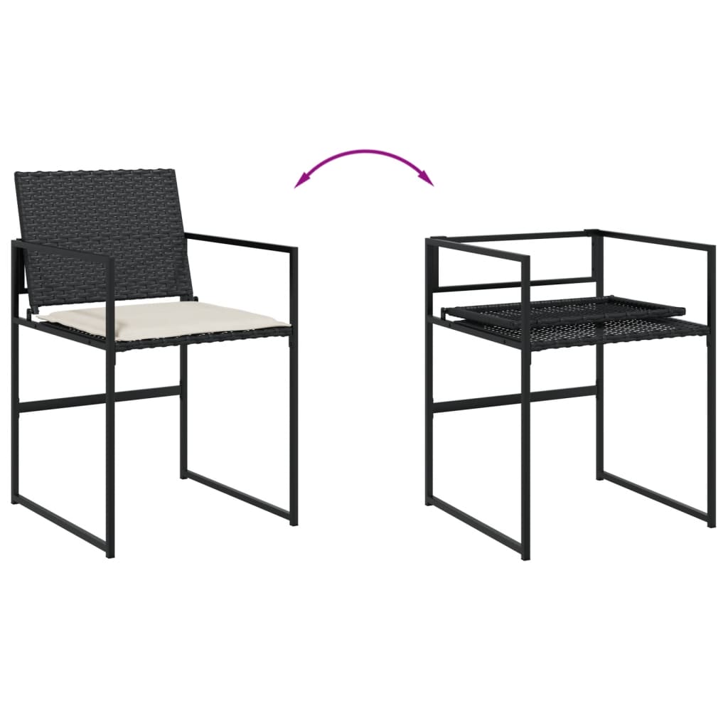 vidaXL 9-delige Tuinset poly rattan zwart