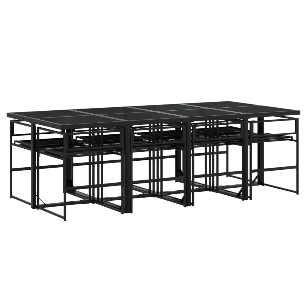 vidaXL 5-piece Garden Dining Set with Cushions Textilene Black