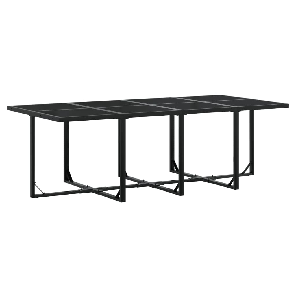 vidaXL 9-piece Garden Dining Set with Cushions Textilene Black