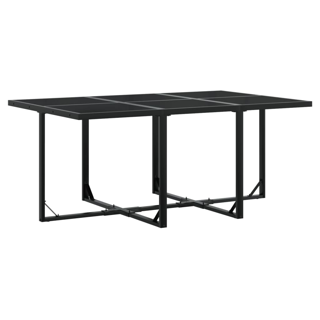 vidaXL 9-piece Garden Dining Set with Cushions Textilene Black