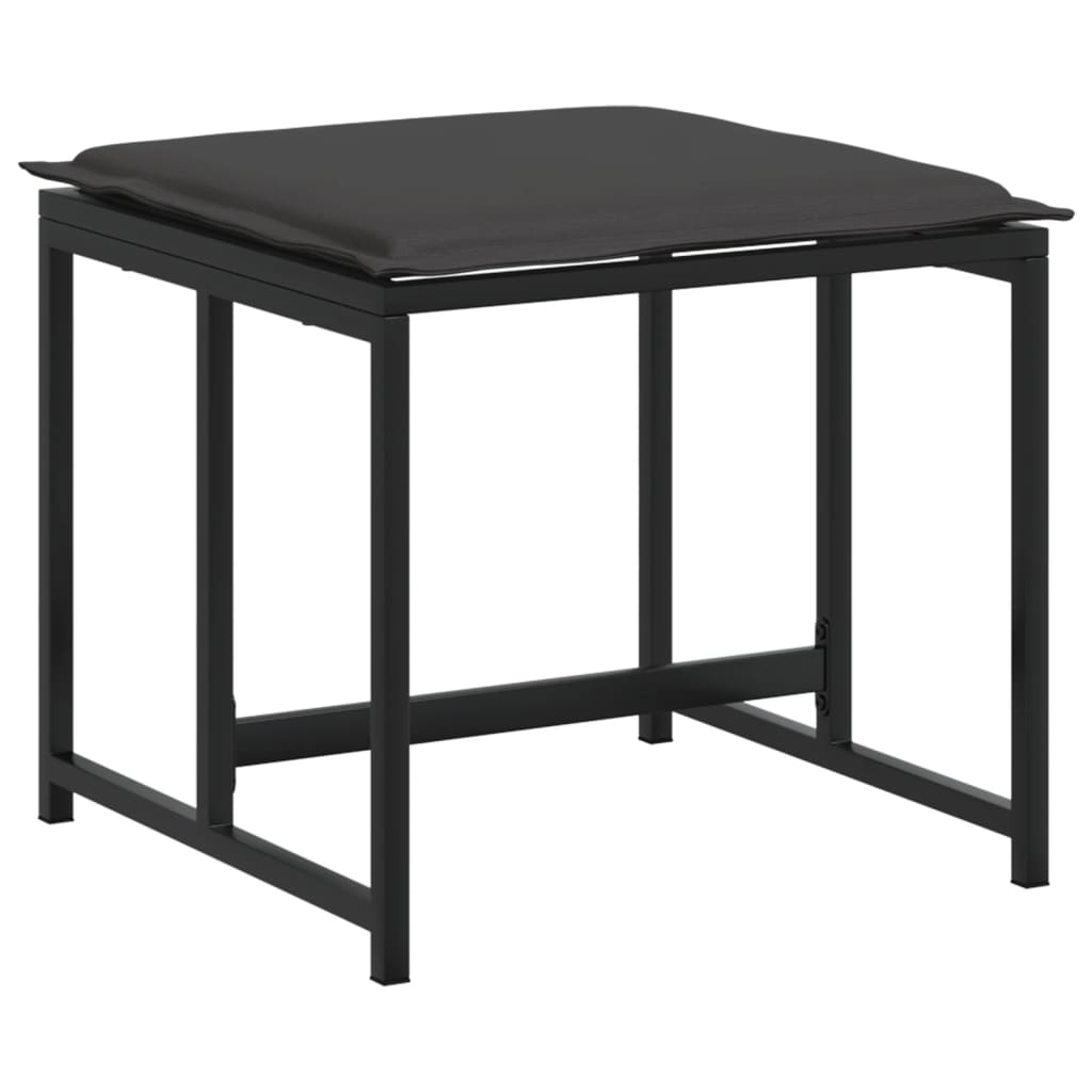 vidaXL 9-piece Garden Dining Set with Cushions Textilene Black