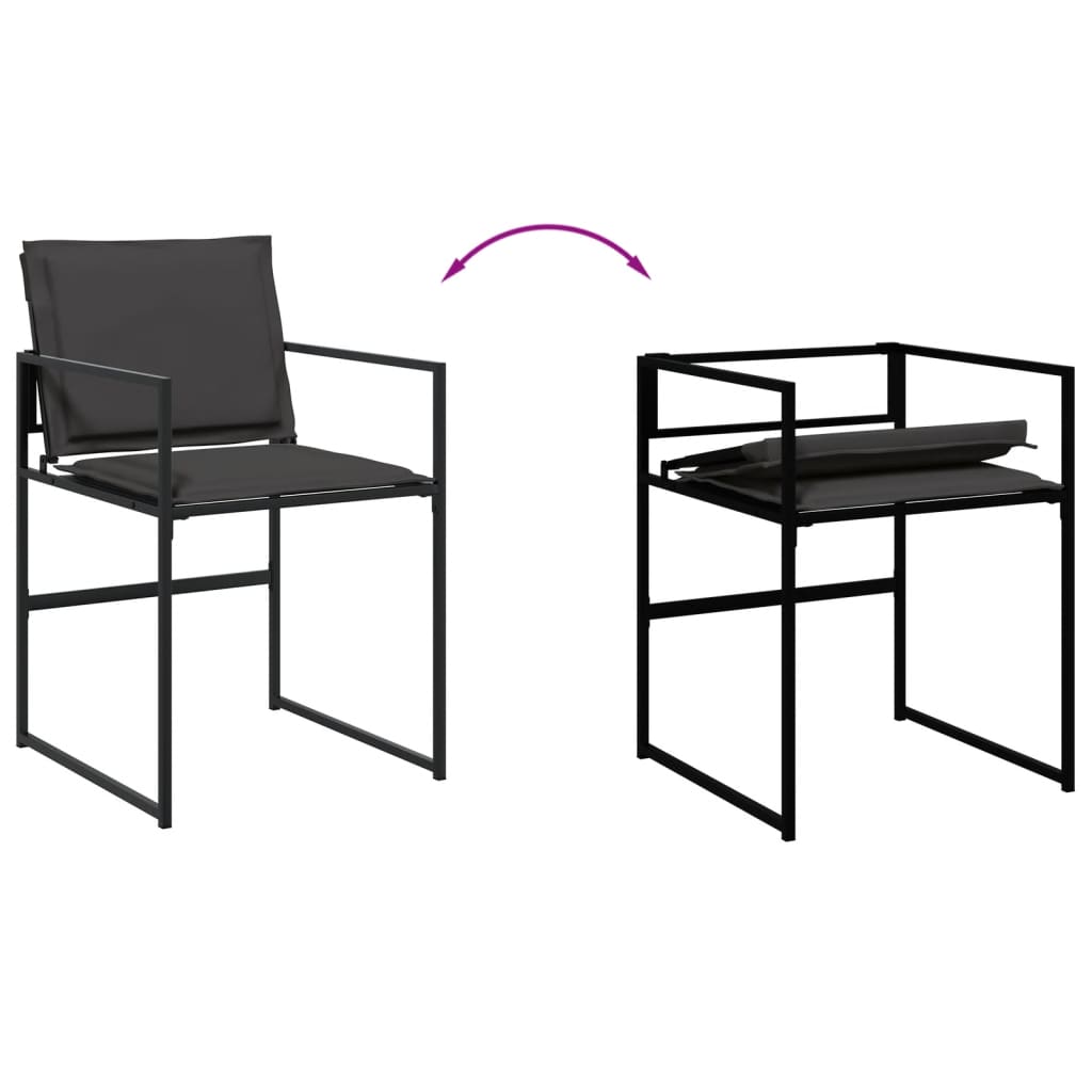 vidaXL 9-piece Garden Dining Set with Cushions Textilene Black