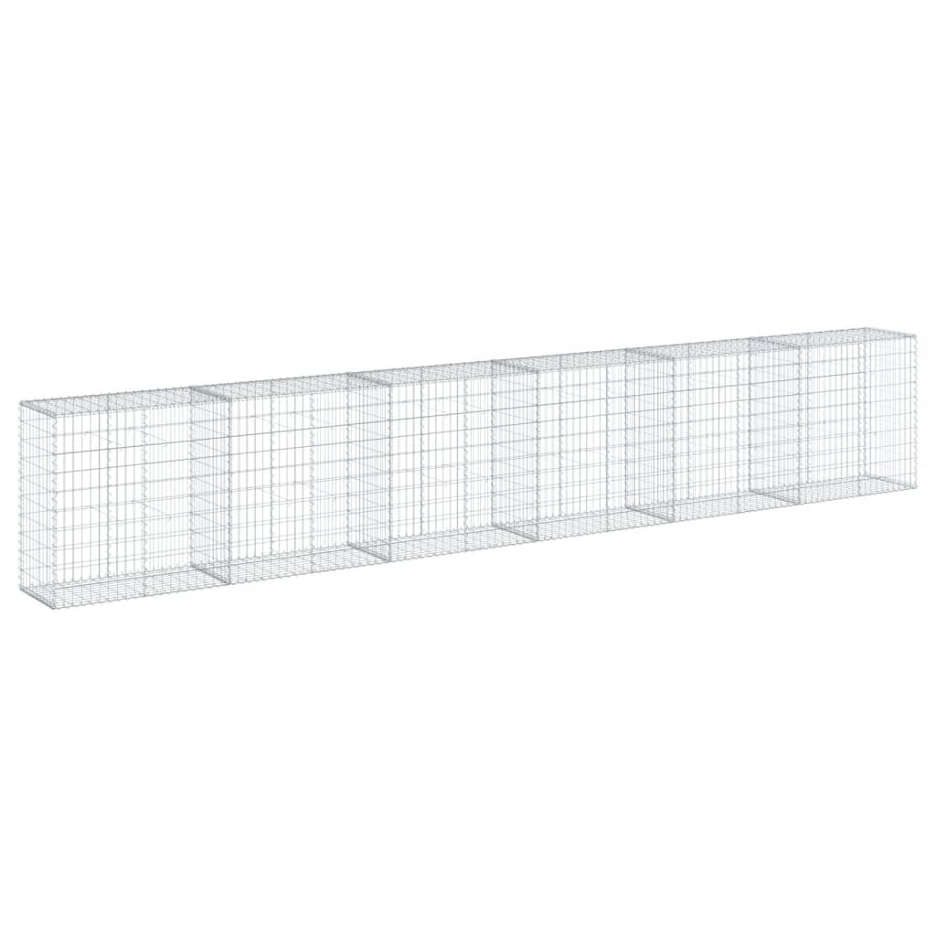 vidaXL Schanskorf 200x50x50 cm gegalvaniseerd ijzer zilverkleurig
