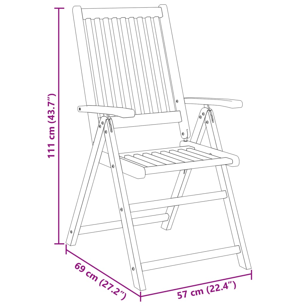 vidaXL 3-delige Tuinset 85x85x74 cm massief acaciahout