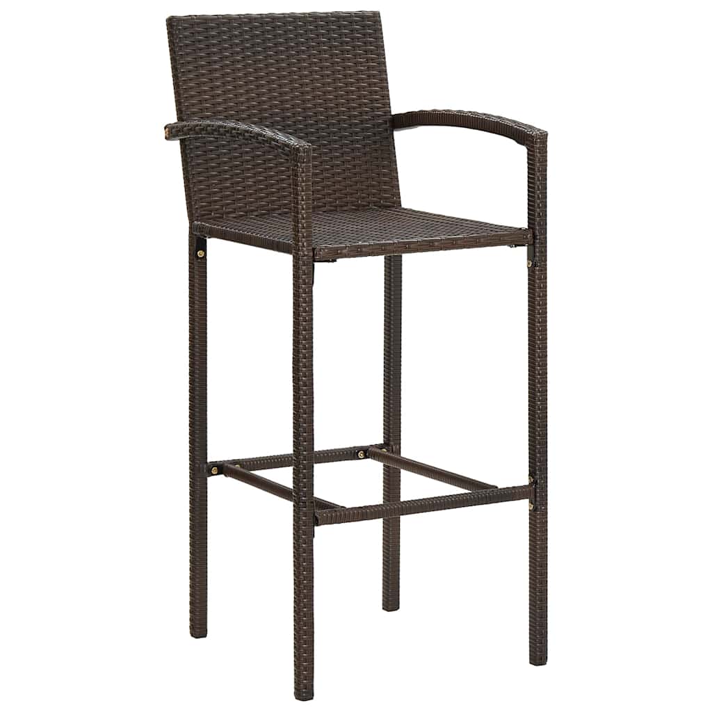 vidaXL 5-delige Tuinbarset massief acaciahout en poly rattan bruin