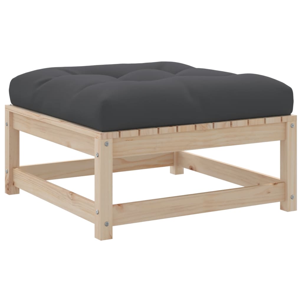 vidaXL 4-delige Loungeset met kussens massief grenenhout