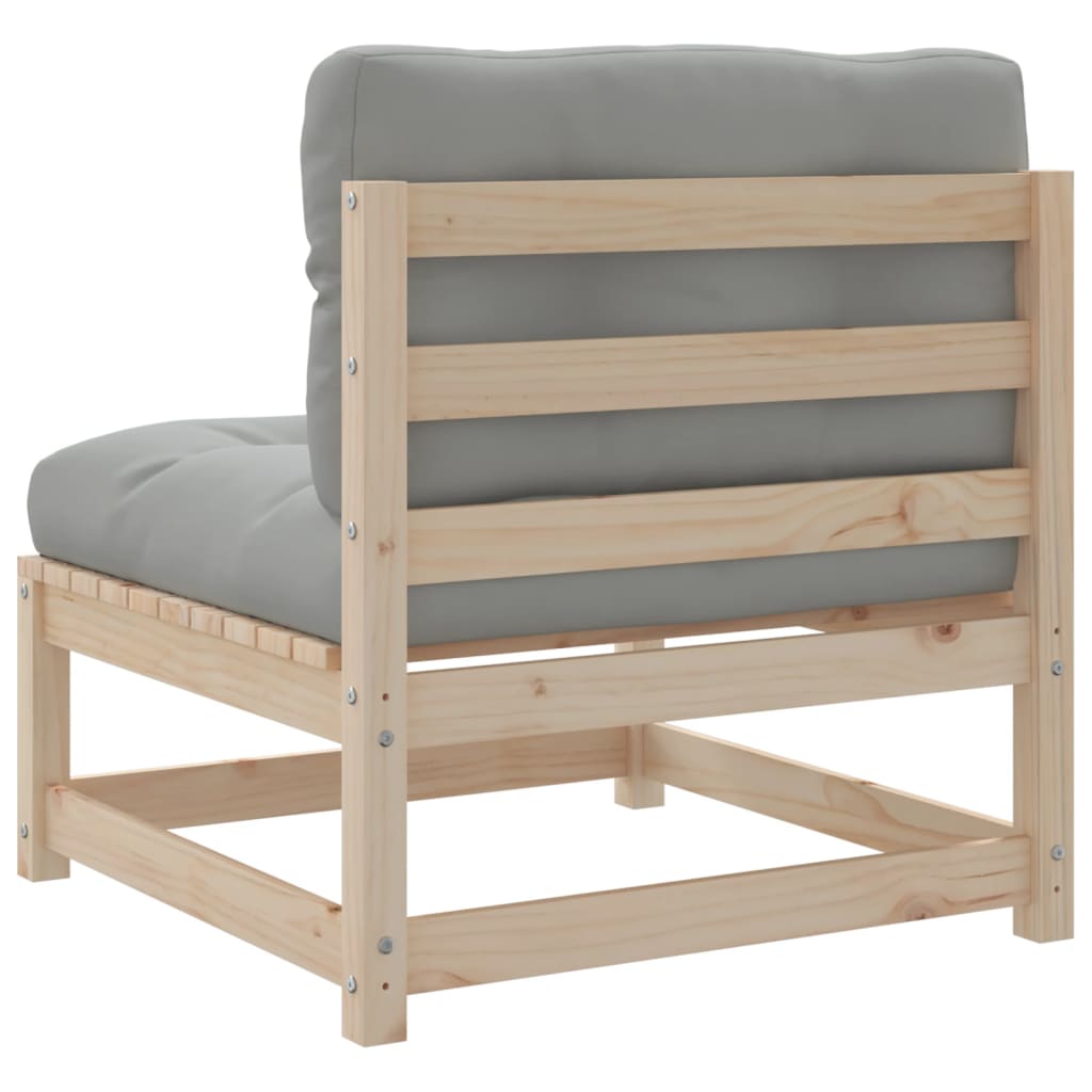 vidaXL 3-delige Loungeset met kussens massief grenenhout