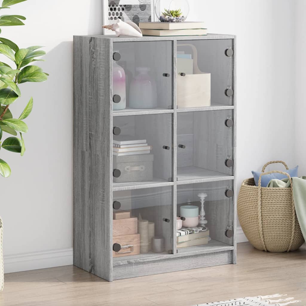 vidaXL Boekenkast met deuren 136x37x109 cm bewerkt hout wit